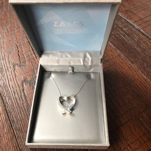 Sterling Silver Diamond Heart Necklace